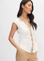 Sleeveless Ruched Top
