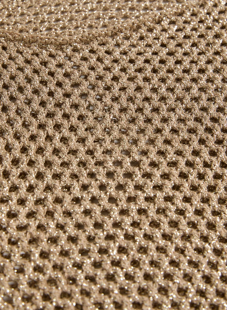 Metallic Open Knit Sweater