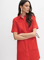 Eyelet Embroidered Shirt Dress
