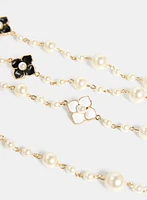 Collier à fleurs et perles de verre