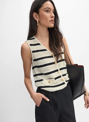 Veste en tricot rayé