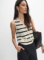 Striped Knit Vest