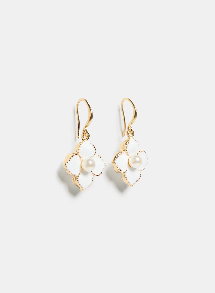 Boucles d'oreilles pendantes à fleur