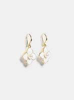 Boucles d'oreilles pendantes à fleur