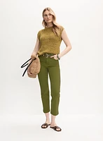 Cropped Straight-Leg Jeans