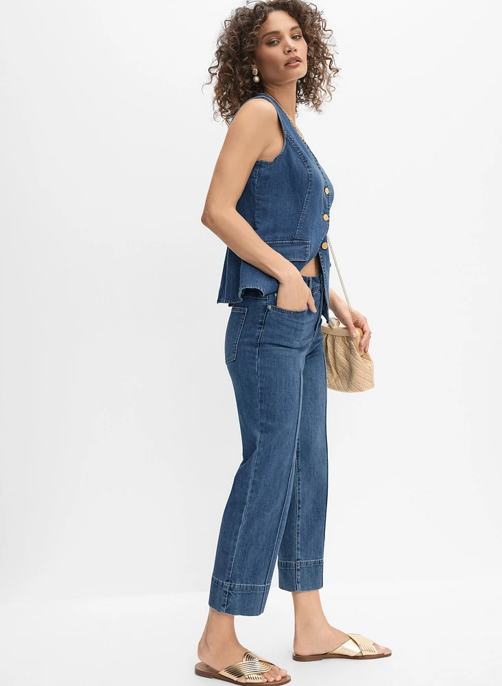 Cropped Straight-Leg Jeans