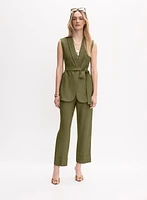 Cuffed Straight-Leg Pants