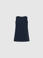Blouse sans manches en crêpe
