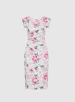 Adrianna Papell - Robe à motif floral métallique