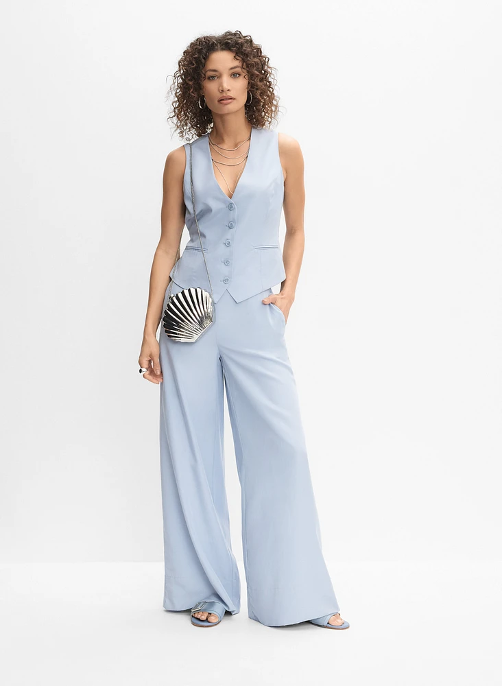 Veste sans manches en mélange de lin