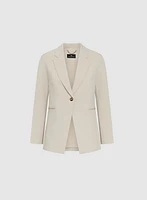 Notch Collar Single Button Jacket