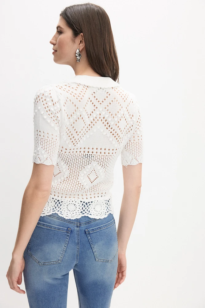 Crochet Knit Pullover