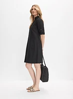 Linen-Blend Shirt Dress