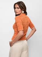 Pull en tricot à ourlet ondulé