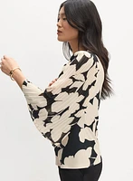 Floral Pleat Sleeve Top