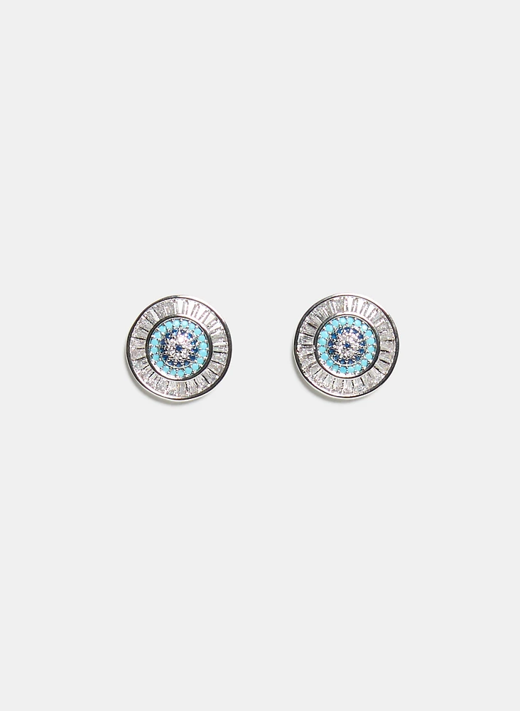 Boucles d'oreilles rondes en oeil