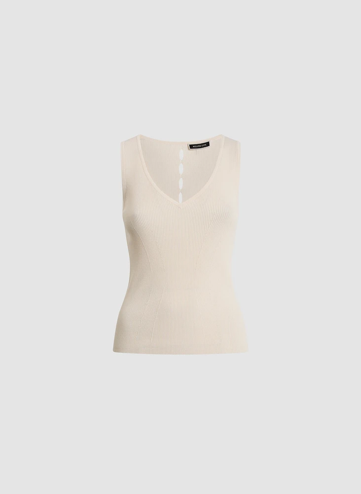 Débardeur en tricot avec ouverture arrière