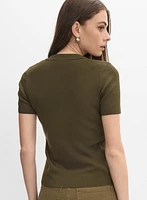 Polo boutonné en tricot