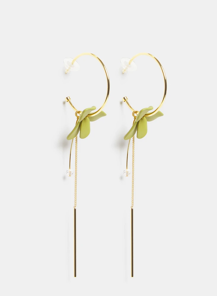 Floral Hoop Earrings