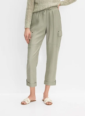 Crinkled Cargo Capris