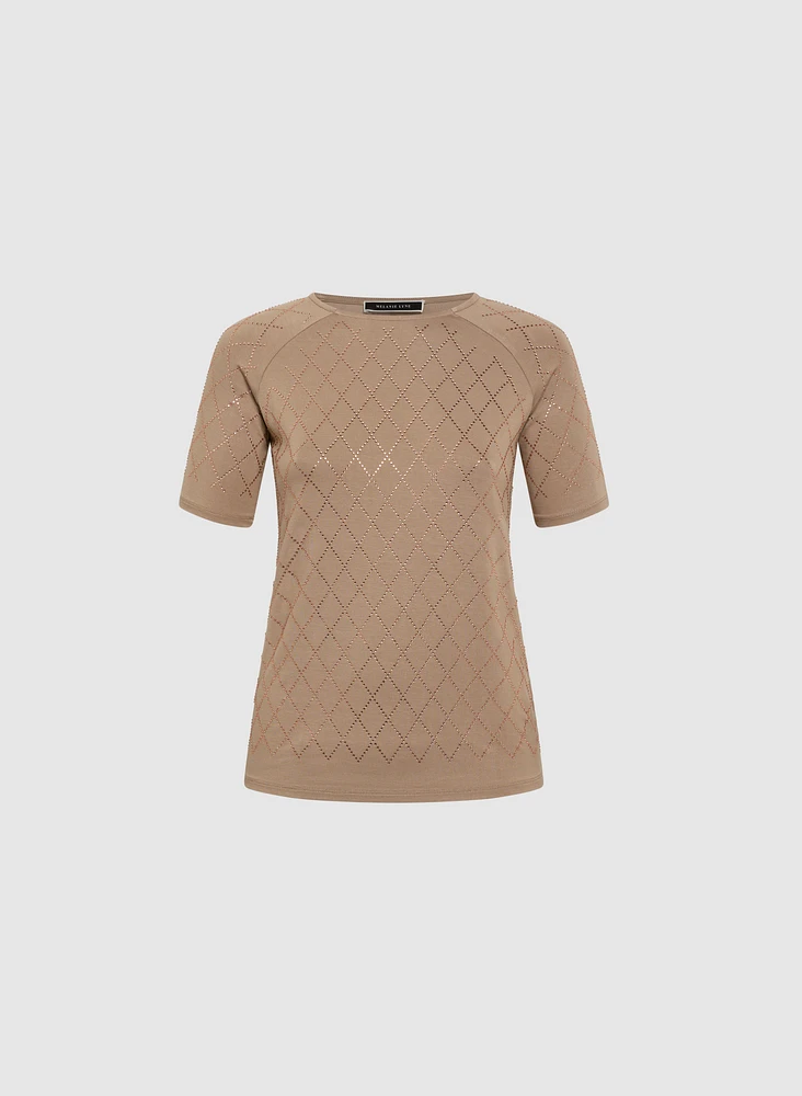 T-shirt carreauté en pierres