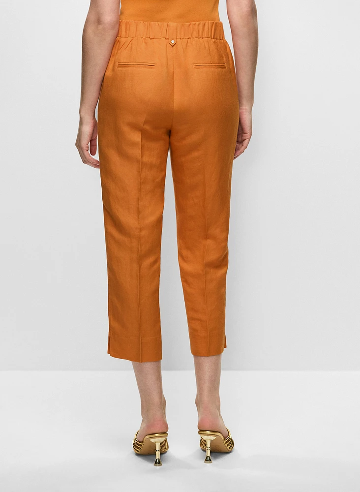 Pantalon capri Essentiels en mélange de lin