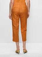 Pantalon capri Essentiels en mélange de lin