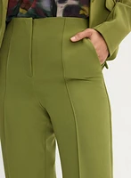 Pantalon à jambe large et nervures décoratives