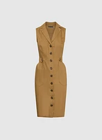 Utility Linen-Blend Shirt Dress