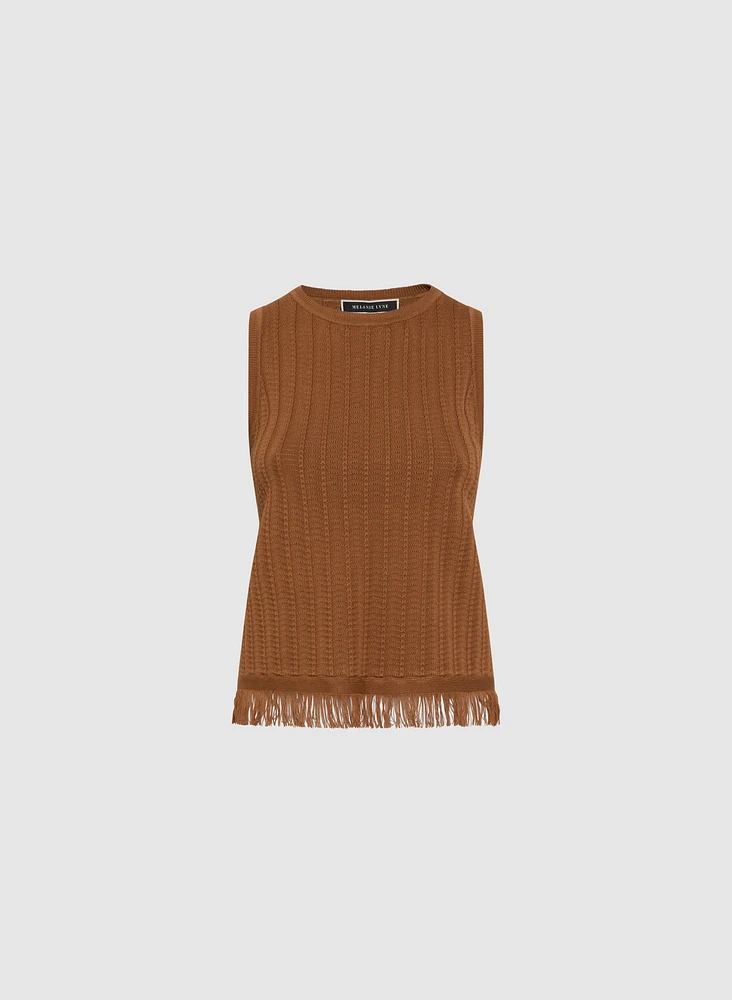 Débardeur en crochet à franges