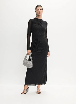 Embellished High Neck Dress