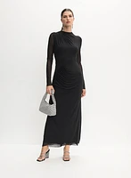 Robe ornée à col montant