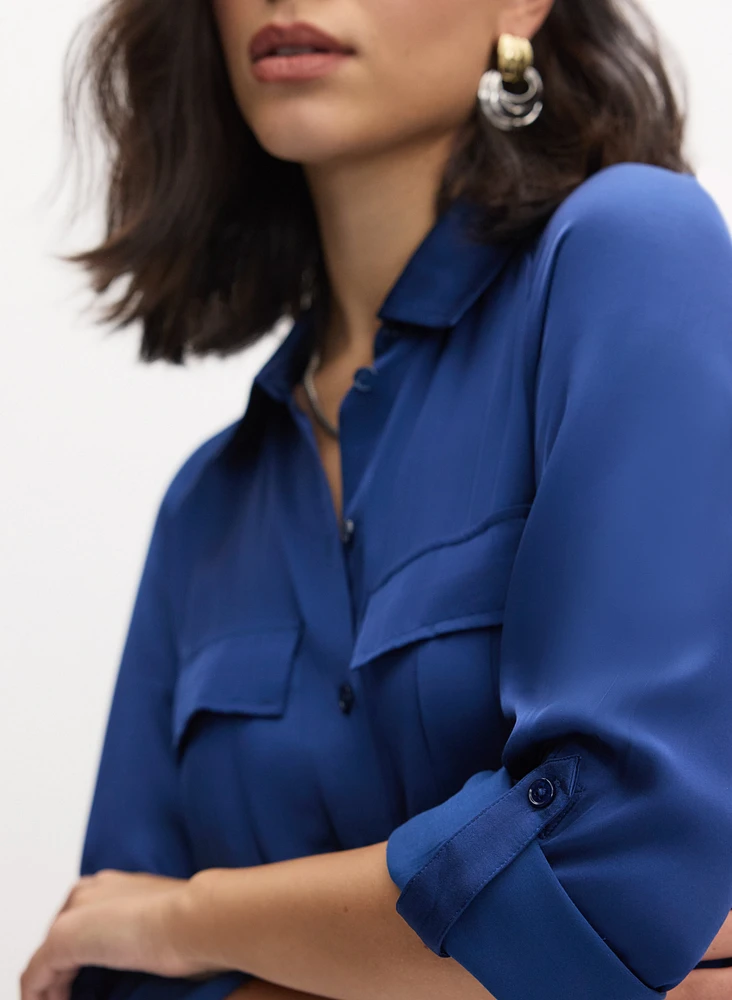 Satin Utility Blouse