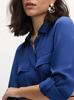 Satin Utility Blouse
