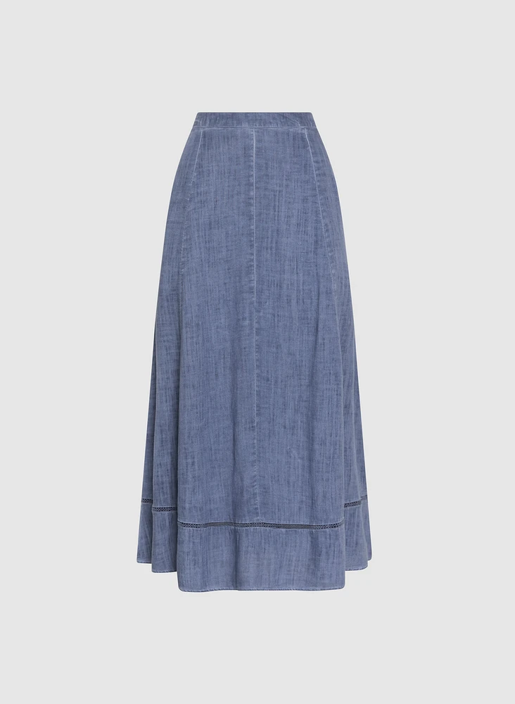 Jupe midi à bande en crochet