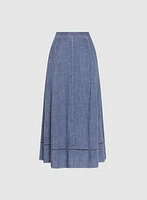 Jupe midi à bande en crochet