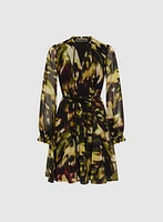 Robe en chiffon à motif abstrait