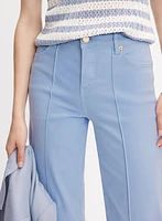 Wide-Leg Denim Capris