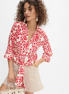 Paisley Linen Blouse