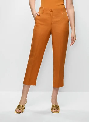 Pantalon capri Essentiels en mélange de lin