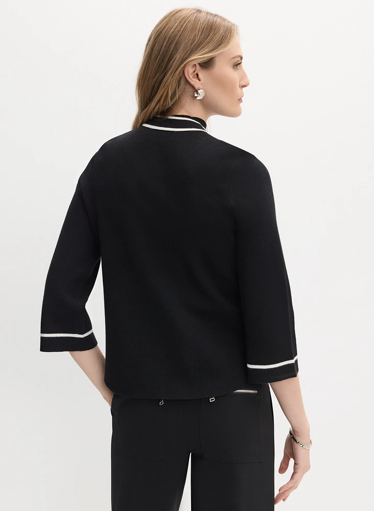 Cardigan à bordures contrastantes