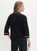 Cardigan à bordures contrastantes