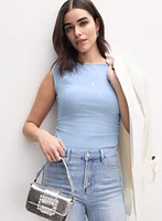 Shirred Sleeveless T-Shirt
