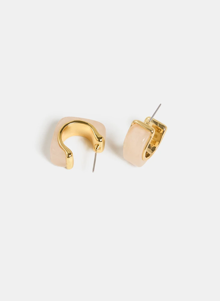 Boucles d'oreilles anneaux en résine