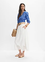 Scalloped Hem Maxi Skirt