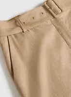 Stretch Linen Wide-Leg Pants