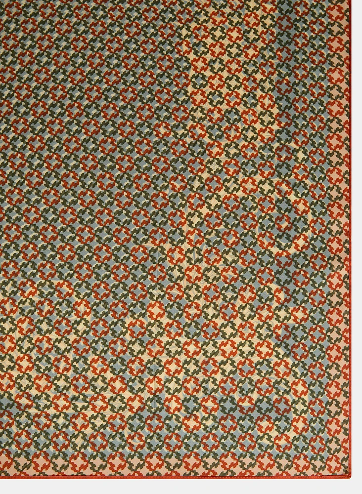 Foulard carré à imprimé géométrique