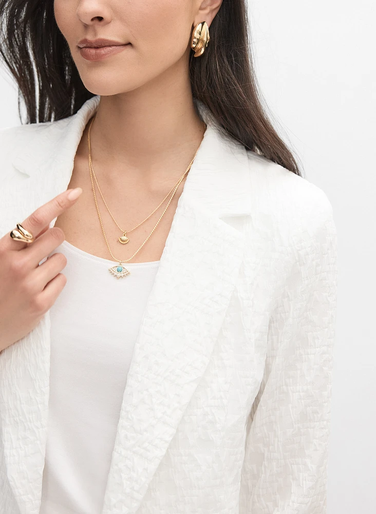 Joseph Ribkoff - Ruched Sleeve Blazer