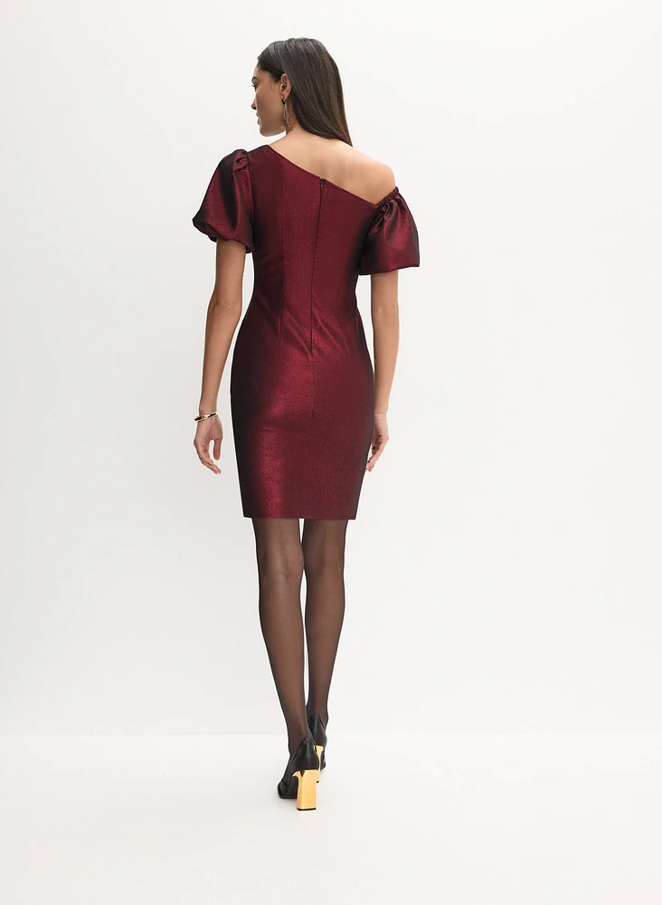 Adrianna Papell - Robe asymétrique à manches bouffantes