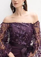 Scattered Petal Appliqué Dress